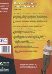 Excel voor professionals achterzijde