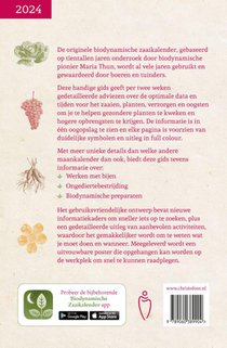 Maria Thun Zaaikalender 2024 achterzijde