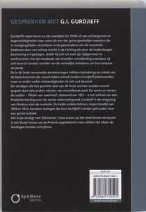 Gesprekken met Gurdjieff achterzijde