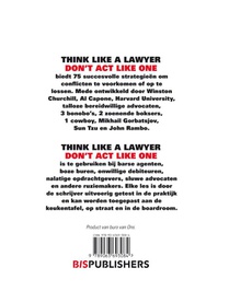 Think like a lawyer don t act like one achterzijde