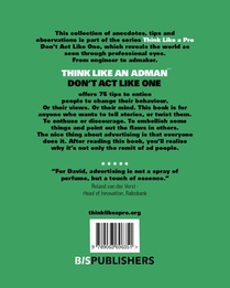 Think Like an Adman, Don't Act Like One achterzijde