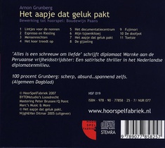 Het aapje dat geluk pakt achterkant