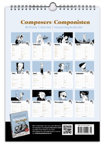 Componisten Verjaardagskalender achterkant