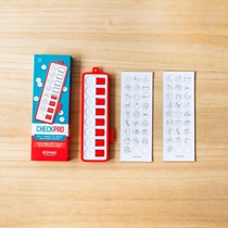 Checkpad rood achterkant