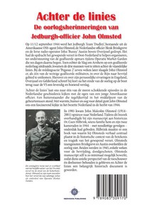 Achter de linies. De oorlogsherinneringen van Jedburgh-officier John Olmsted. achterzijde