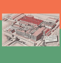 Piet Pelle op zijn Gazelle achterzijde