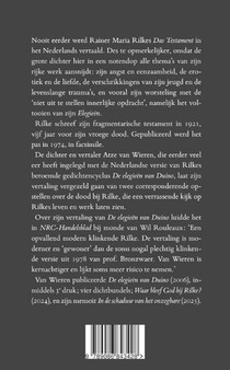 Rilke en zijn Testament achterzijde