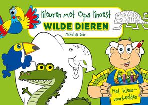 Kleuren met Opa Knoest - Wilde dieren - 5 ex. achterzijde