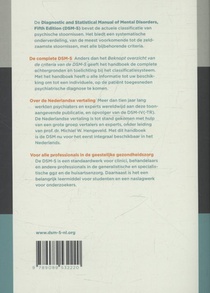 Handboek voor de classificatie van psychische stoornissen DSM-5 achterzijde