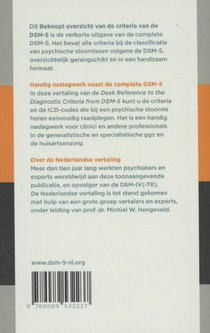 Beknopt overzicht van de criteria DSM-5 achterzijde