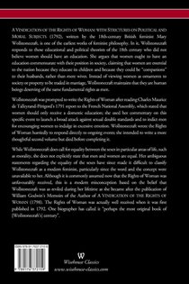 A Vindication of the Rights of Woman (Wisehouse Classics - Original 1792 Edition) achterzijde