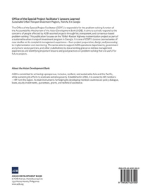 Office of the Special Project Facilitator's Lessons Learned achterzijde