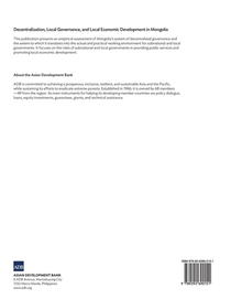 Decentralization, Local Governance, and Local Economic Development in Mongolia achterzijde