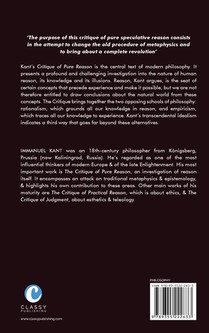 Critique of Pure Reason achterzijde