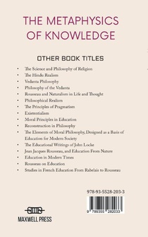The Metaphysics of Knowledge achterzijde