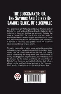 The Clockmaker; Or, The Sayings And Doings Of Samuel Slick, Of Slickville achterzijde