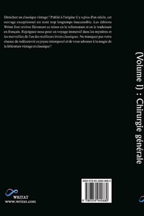 Manuel de chirurgie (Volume I) achterzijde