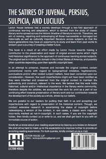 The Satires Of Juvenal, Persius, Sulpicia, And Lucilius achterzijde