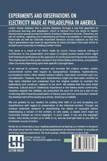 Experiments And Observations On Electricity Made At Philadelphia In America achterzijde