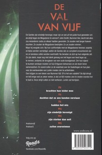 De val van Vijf achterzijde
