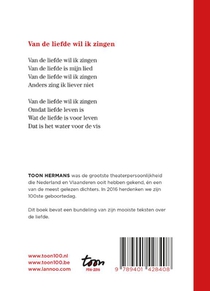 Van de liefde wil ik zingen achterzijde