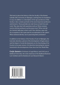 Stories From the History of the Faculty of Law in Nijmegen (1923-2023) achterzijde