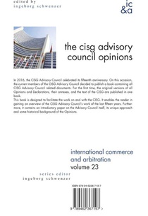 The CISG advisory council opinions achterzijde