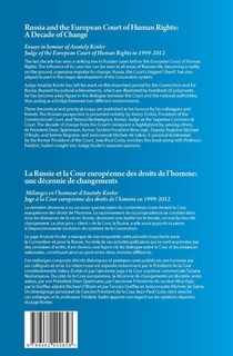 The European Court of Human Rights and Russia: A Decade of Changes. achterzijde