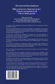 Mélanges en l’honneur de / Essays in honour of Dean Spielmann achterzijde