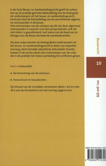 De honorering van de adviseur, honorarium en bouwkosten achterzijde