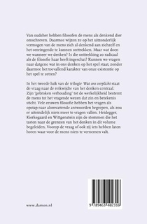 Essay over denken en existentie achterzijde