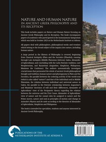 Nature and Human Nature in Ancient Greek Philosophy and Its Reception achterzijde