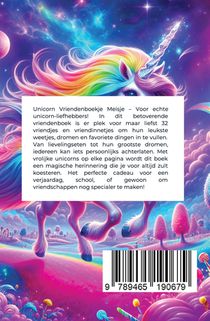 Unicorn Meisje Vriendenboekje achterzijde
