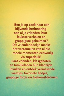 Monster Vriendenboekje achterzijde