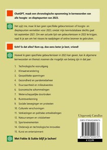Het afzien van 2023 achterzijde