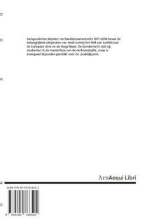 Jurisprudentie Merken- en handelsnamenrecht 1977-2018 achterzijde