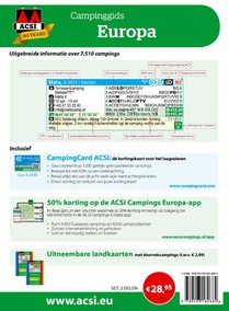 ACSI Campinggids Europa 2025 achterzijde