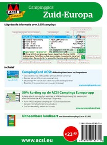 ACSI Campinggids Zuid-Europa 2025 achterzijde