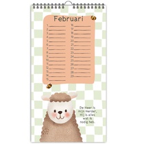 Verjaardagskalender kinderen achterkant
