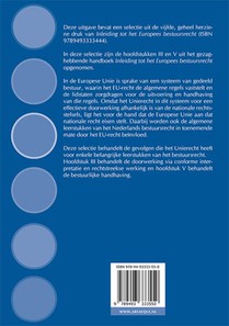 Een selectie uit: Inleiding tot het Europees bestuursrecht achterzijde