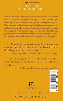 Carpentier, A: Reino de este mundo achterzijde
