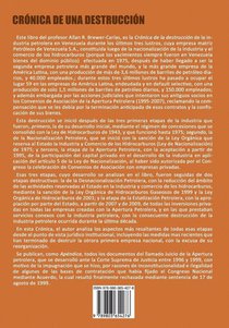Cronica de Una Destruccion achterzijde