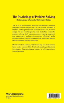 Psychology Of Problem Solving, The: The Background To Successful Mathematics Thinking achterzijde