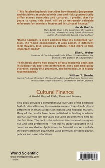 Cultural Finance: A World Map Of Risk, Time And Money achterzijde