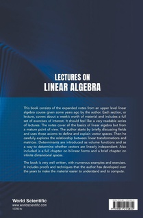 Lectures On Linear Algebra achterzijde