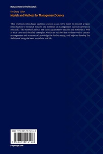 Models and Methods for Management Science achterzijde