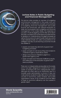 Lecture Notes In Public Budgeting And Financial Management achterzijde