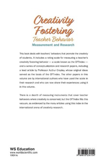 Creativity Fostering Teacher Behavior: Measurement And Research achterzijde