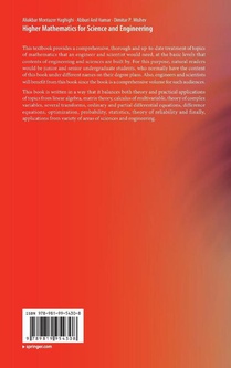 Higher Mathematics for Science and Engineering achterzijde