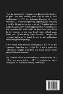 Areopagitica achterzijde